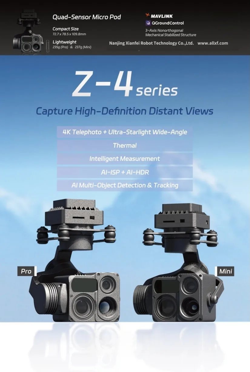 MV-4M Quad-sensor micro UAV payload product image